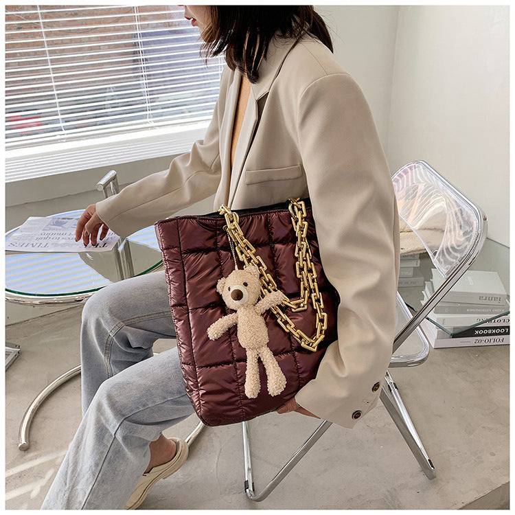 Thick Chain Tote Bag|etherealforher.com/