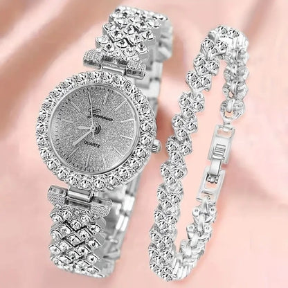 womens diamond watch and bracelet set|etherealforher.com/