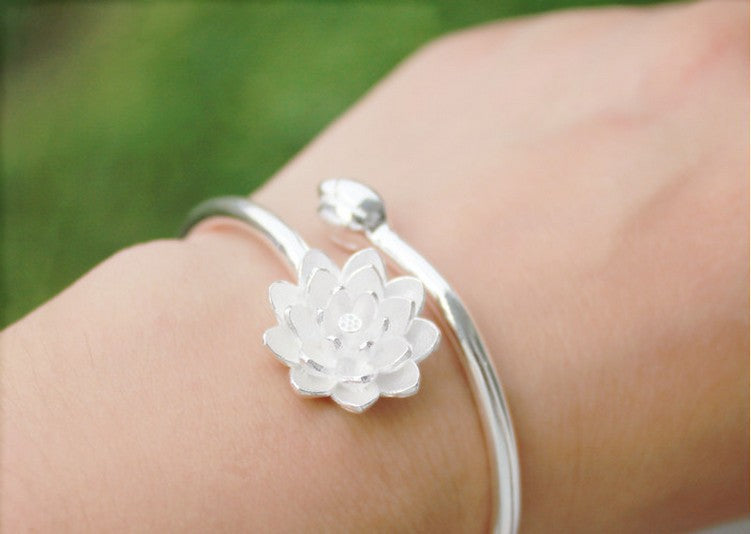 snow lotus silver bracelet|etherealforher.com/