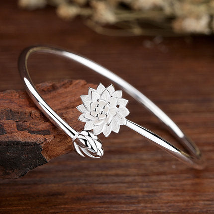 snow lotus silver bracelet|etherealforher.com/