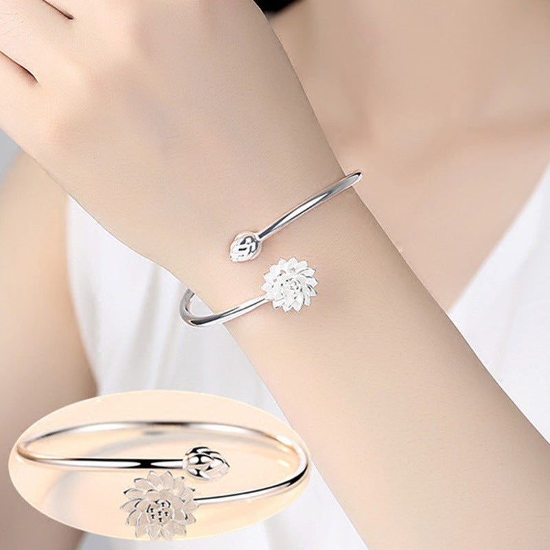 snow lotus silver bracelet|etherealforher.com/